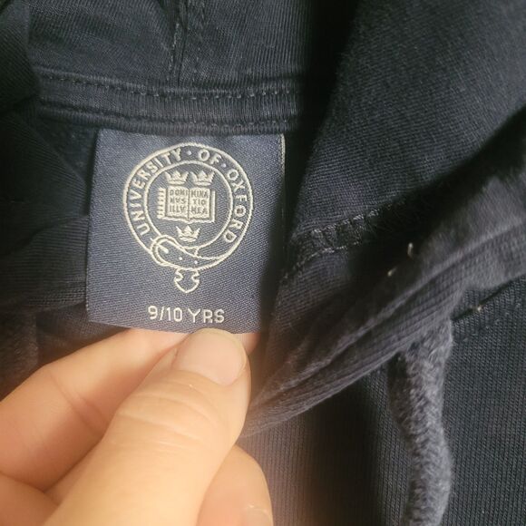 University of Oxford Crest Hoodie Sweatshirt Kids Size 9/10 Years Blue Pullover - Picture 6 of 12